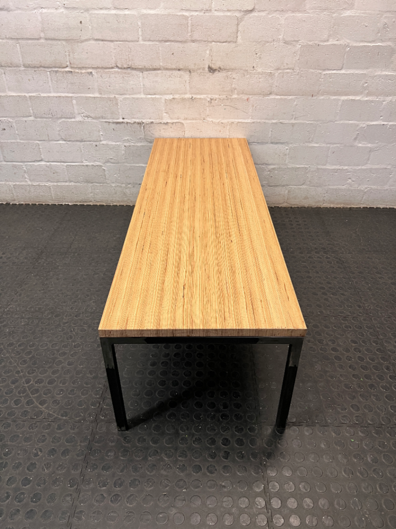 Low Profile Wood and Metal Coffee table