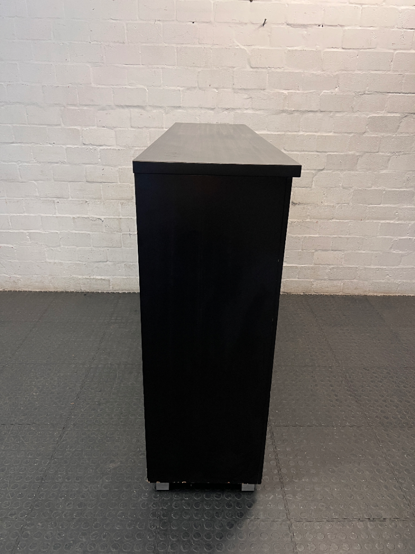 Dark Brown TV Unit with Frosted Glass Cabinets — Good Working Order