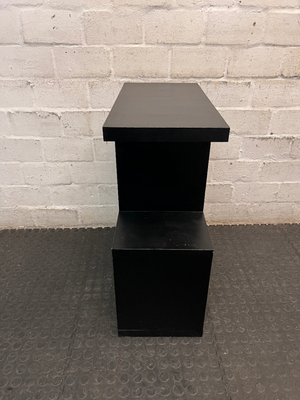 Geometric S-Shaped Shelving Unit in Black