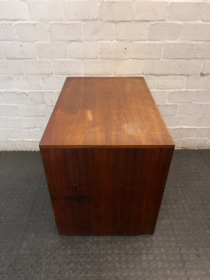 Recessed Panel Wooden Double Door Cabinet — Fair Used Condition