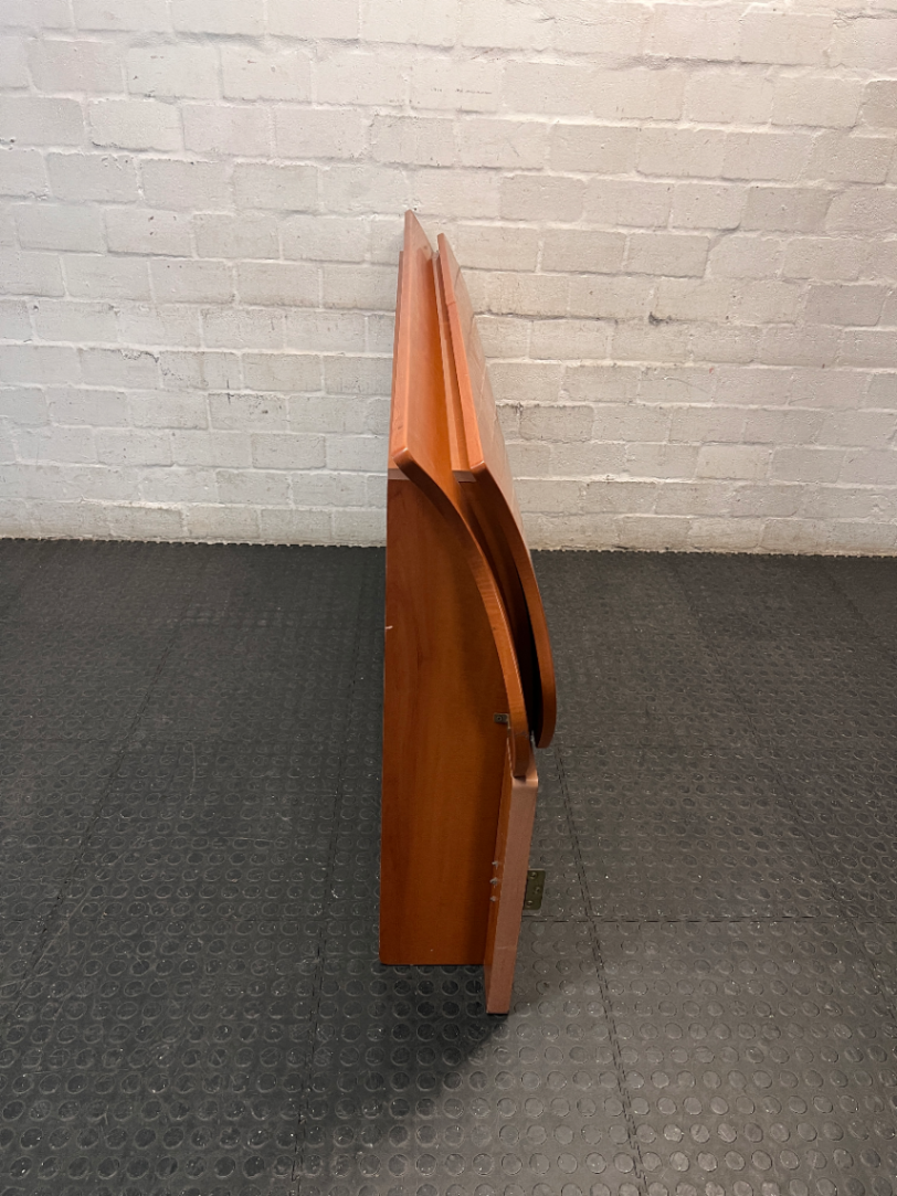 Curved Wood Grain Finish Headboard — Good Neat Condition