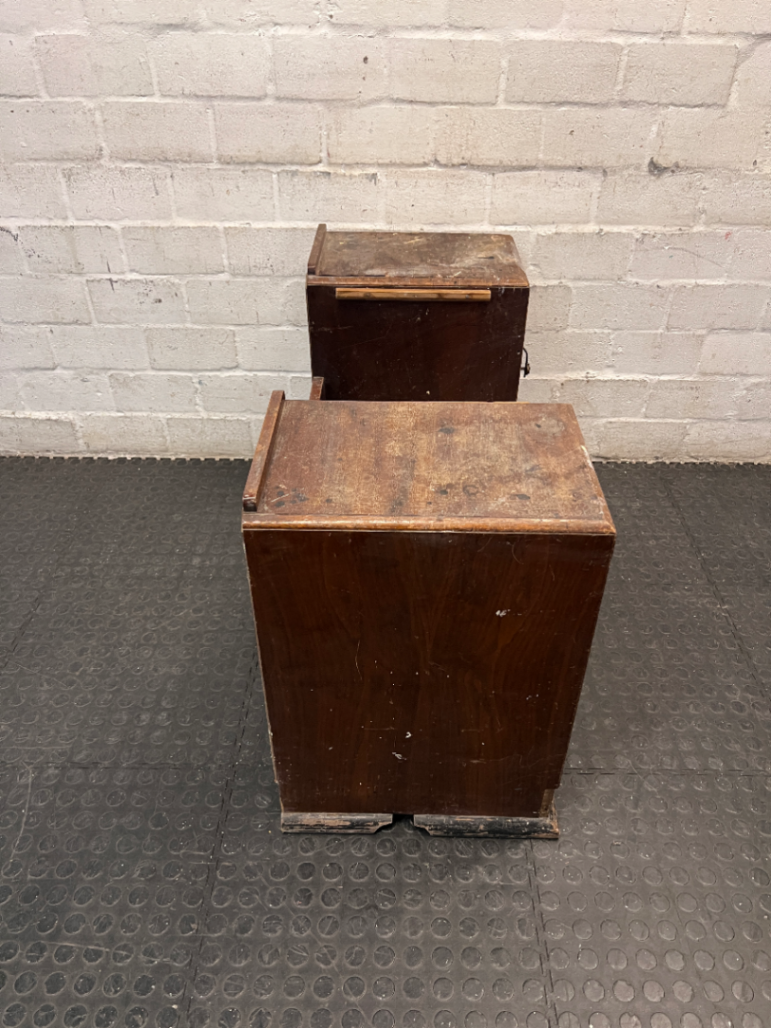 Vintage Wooden Stepped Chest of Drawers — Old Second Hand Condition with Surface Wear