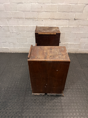 Vintage Wooden Stepped Chest of Drawers — Old Second Hand Condition with Surface Wear