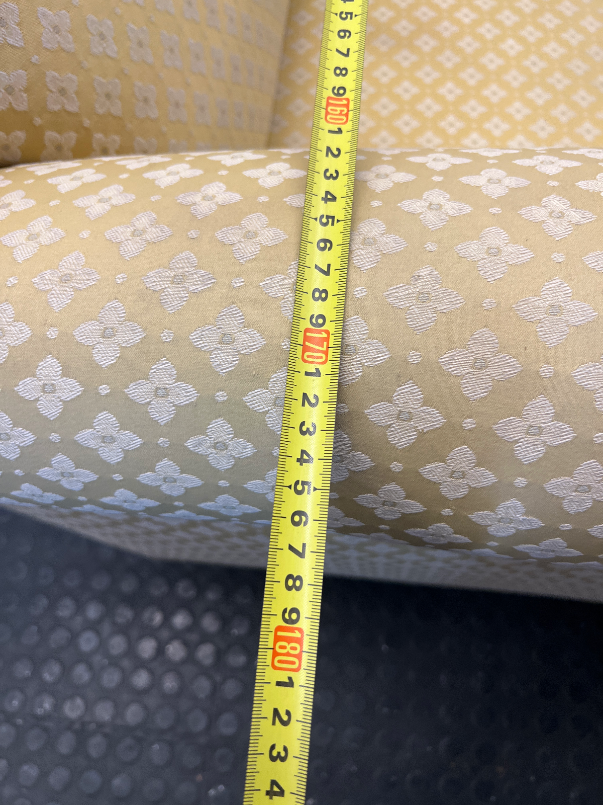 Vintage Golden Floral 2-Seater Couch - 2ndhandwarehouse.com