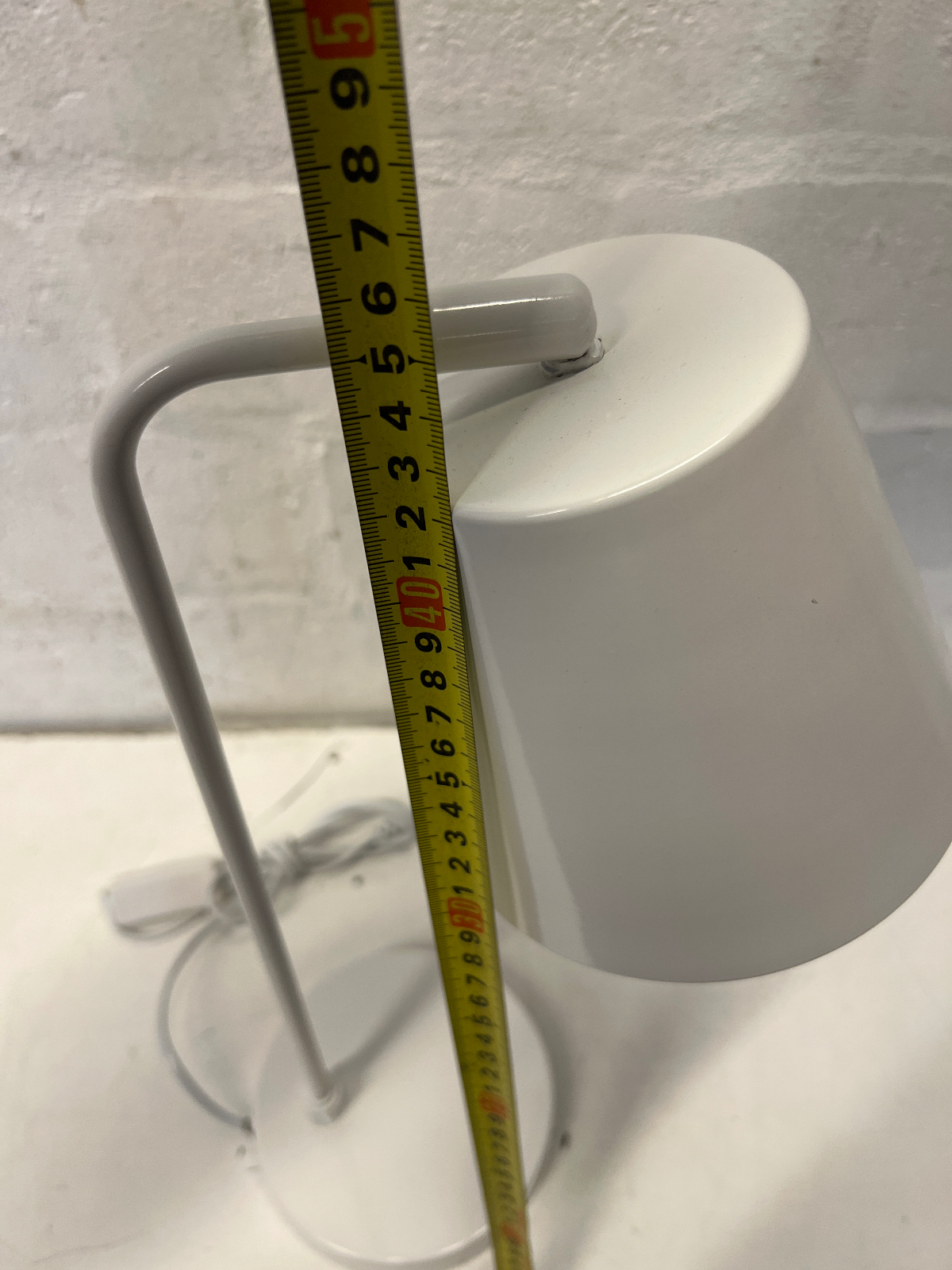 Pair of Minimalist White Metal Desk Lamps - 2ndhandwarehouse.com