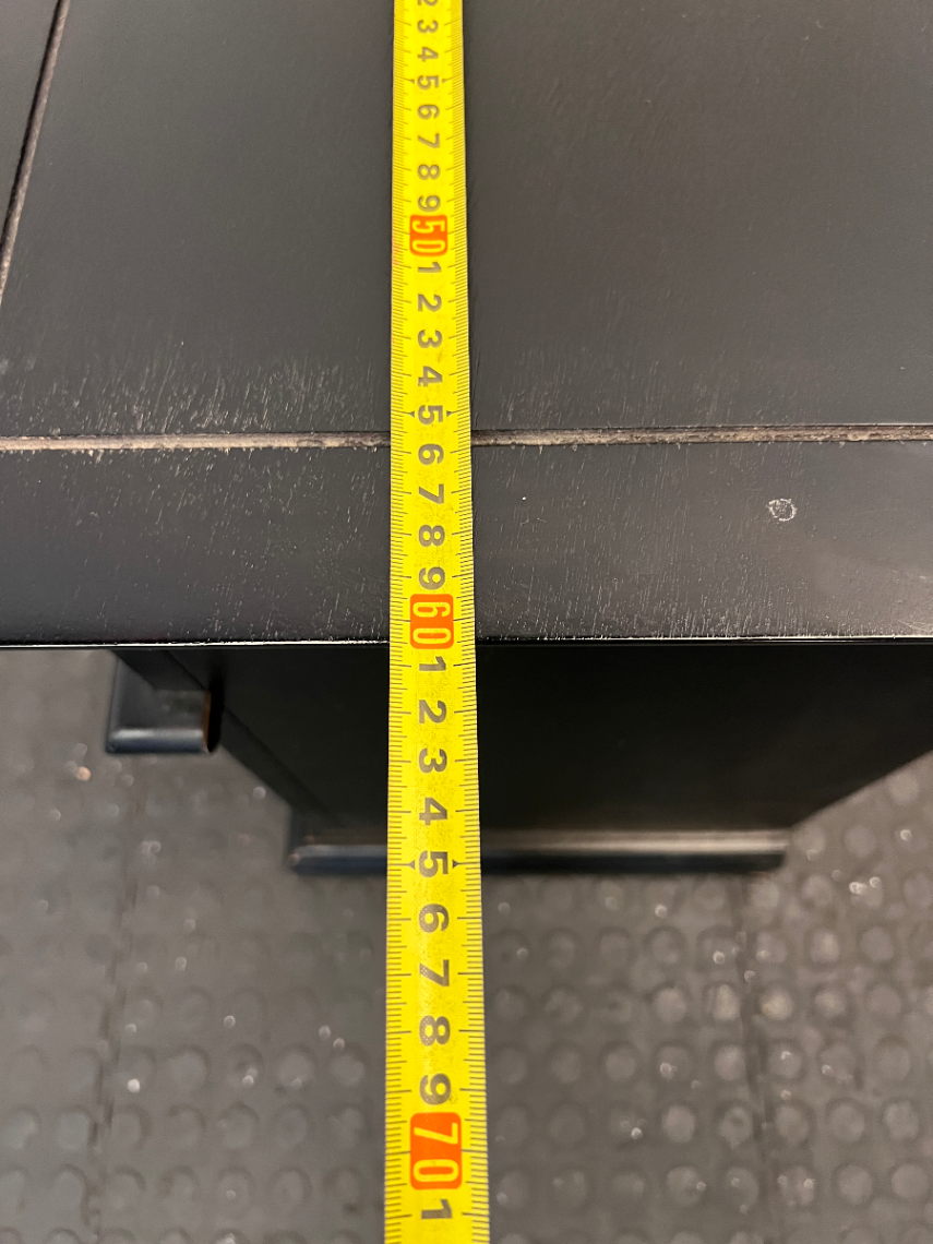 Pair of Black Lattice-Door Bedside Tables - Minor Edge Wear - 2ndhandwarehouse.com