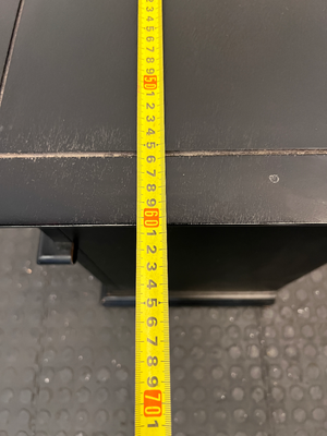 Pair of Black Lattice-Door Bedside Tables - Minor Edge Wear - 2ndhandwarehouse.com