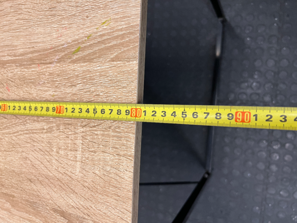 Industrial Style Side Table - Markings on Top - 2ndhandwarehouse.com