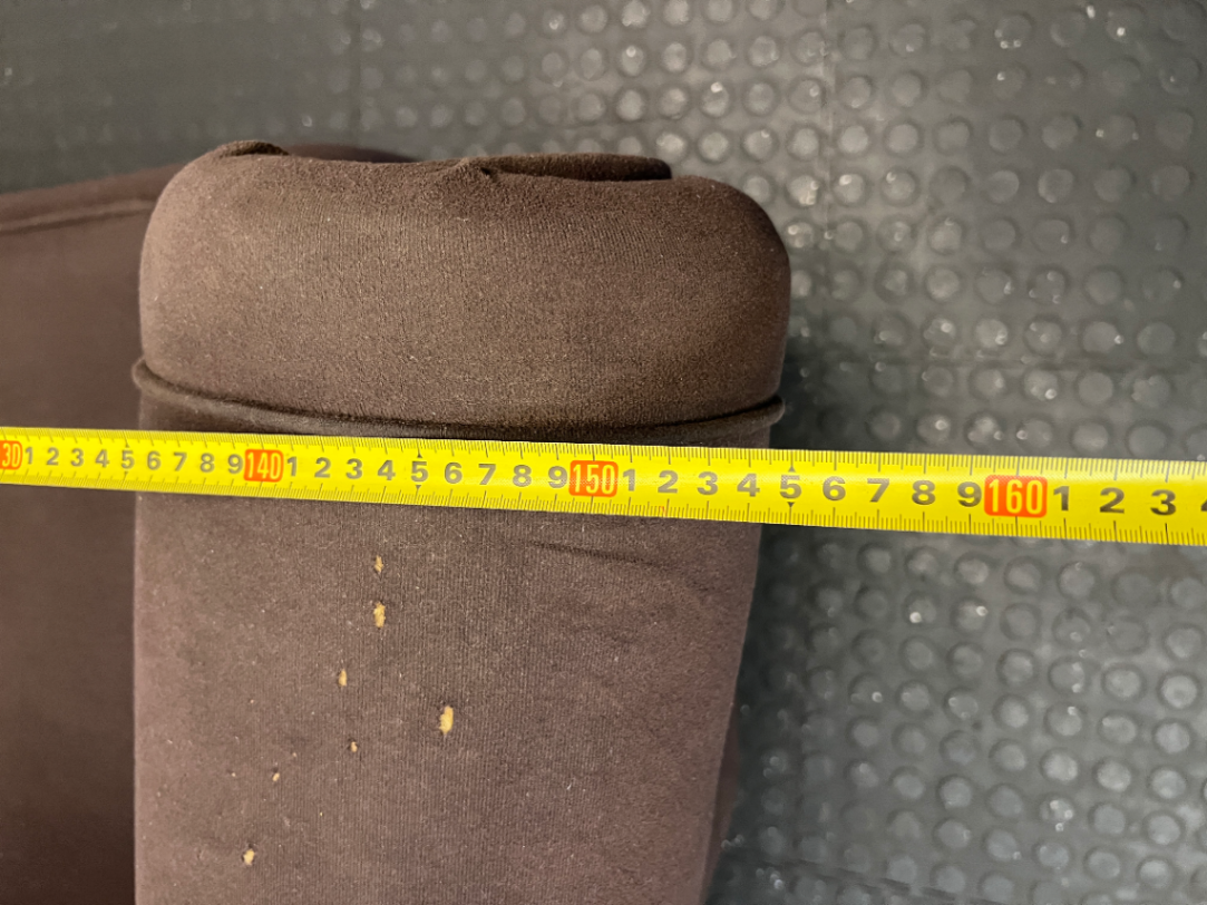 Brown Fabric 2-Seater Couch - Minor Wear to Arm and Base - 2ndhandwarehouse.com