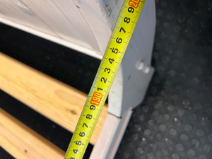 White-Wash Wooden Double Bed Frame with Slats - Fair Condition - 2ndhandwarehouse.com