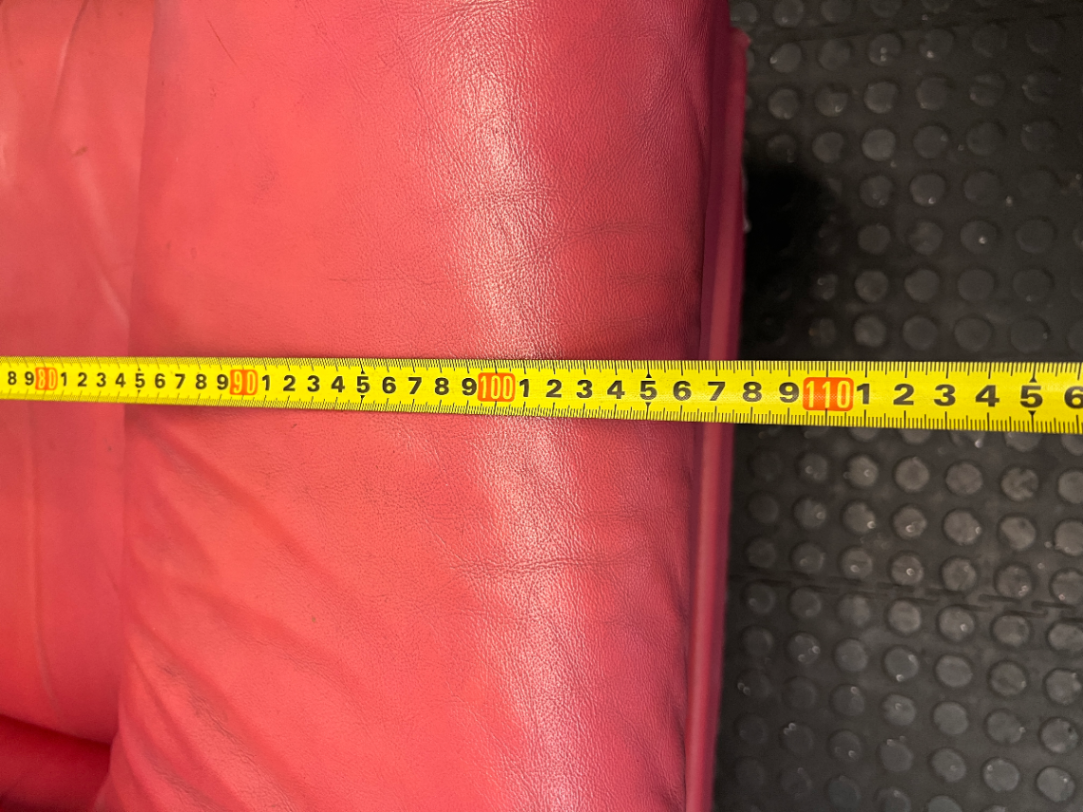 Pinkish-Red Leather 1 Seater Couch - Visible Wear - 2ndhandwarehouse.com