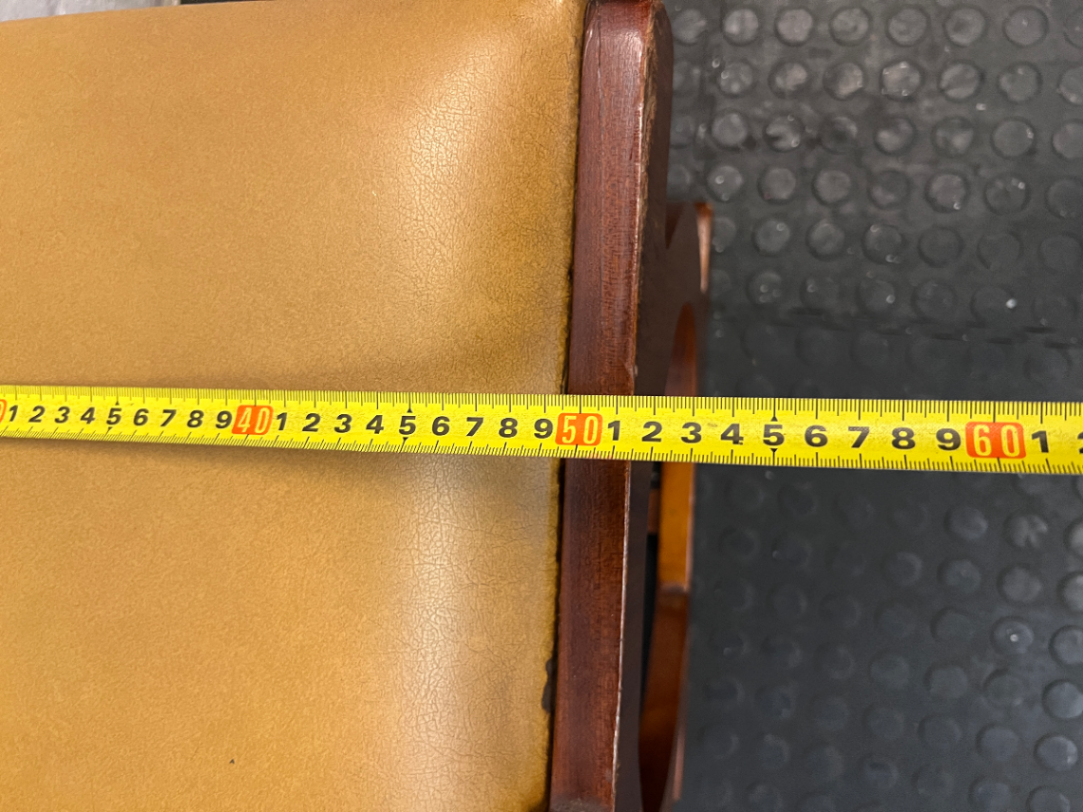 Vintage Style Wooden Dining Chair with Studded Upholstery — Seat Damaged and Needs Repair - 2ndhandwarehouse.com