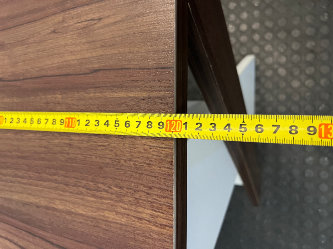 Two-Tone Modern Office Desk with Built-in Shelving — Good Condition - Requires Assembly - 2ndhandwarehouse.com