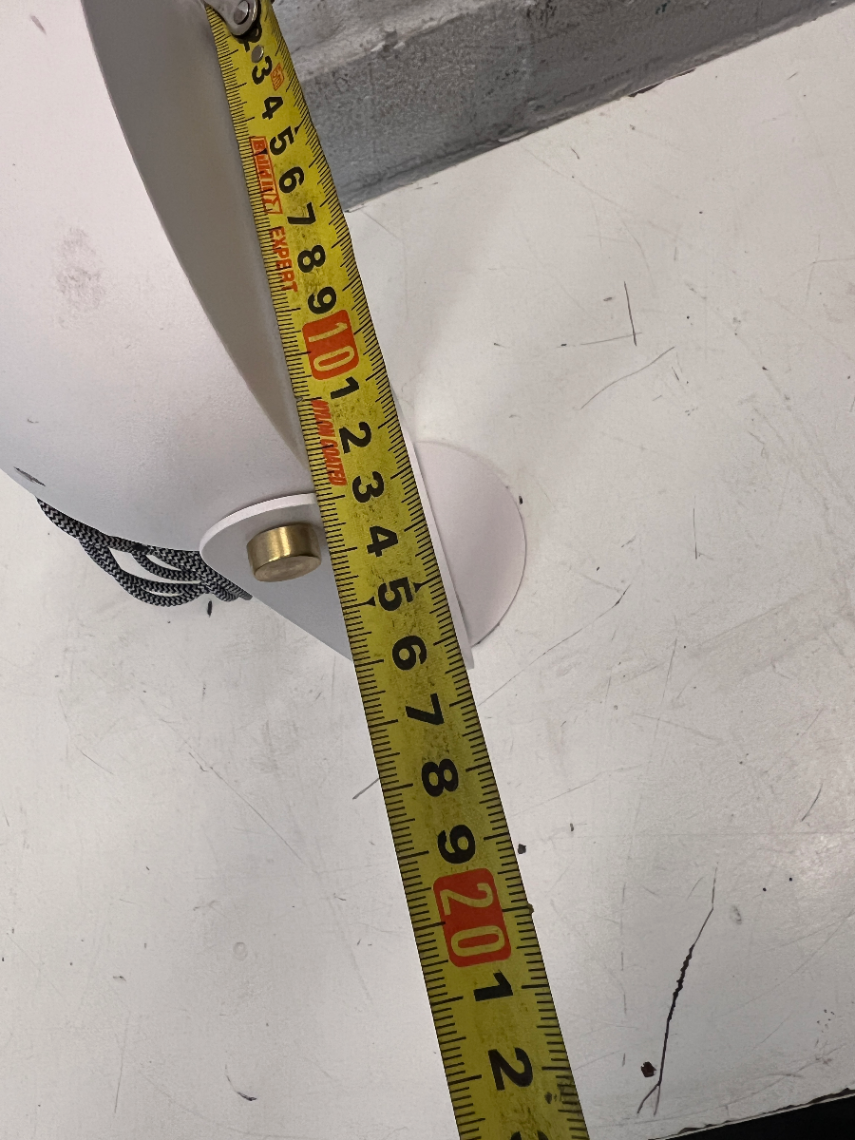 Modern White Metal Tilting Table Lamp — Good Working Order - Fair Used Condition - 2ndhandwarehouse.com