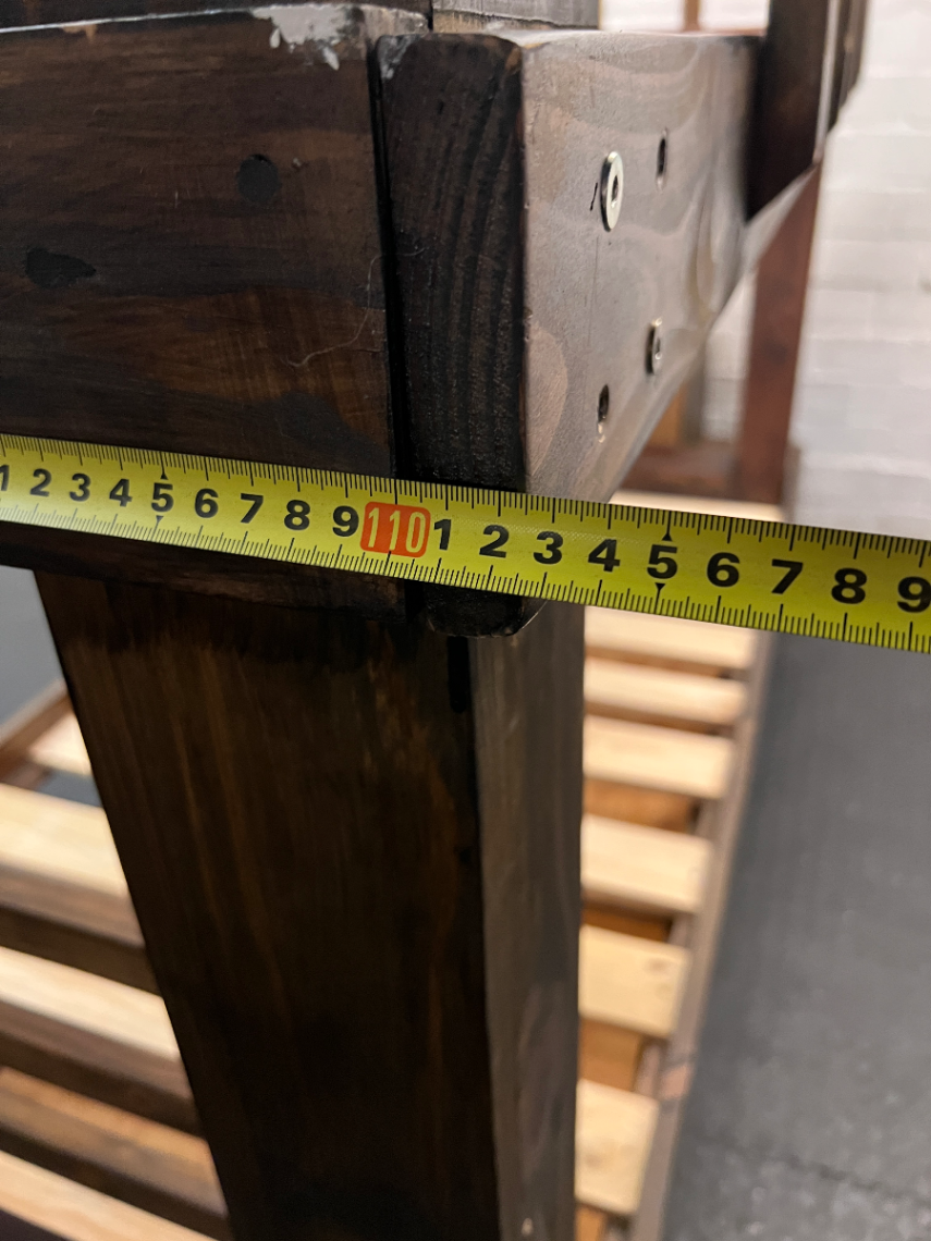 Dark Stained Pine 3/4 Bunk Bed with Storage Steps — Requires Disassembly and Assembly - 2ndhandwarehouse.com