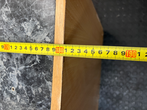 Grey Marble-Effect Top Office Desk with Side Cupboards — Backing Loose and Fragile Structure - 2ndhandwarehouse.com