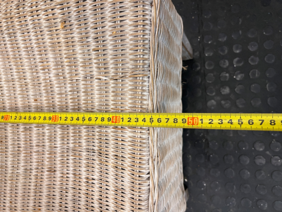 Woven Wicker Dining Chair with Wooden Detail - 2ndhandwarehouse.com
