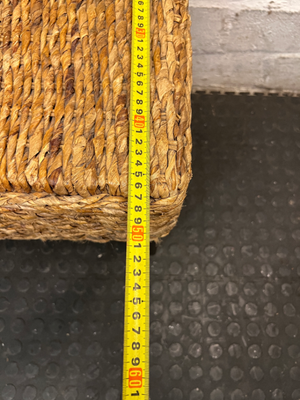 Woven Natural Fibre Dining Chair with Dark Wood Trim - 2ndhandwarehouse.com