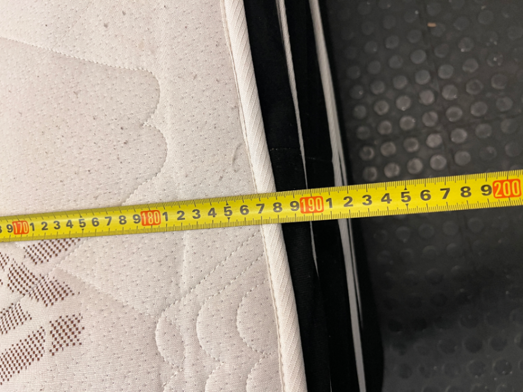 Bamboo Patterned Mattress and Base Set — Fair Condition with Visible Surface Marks