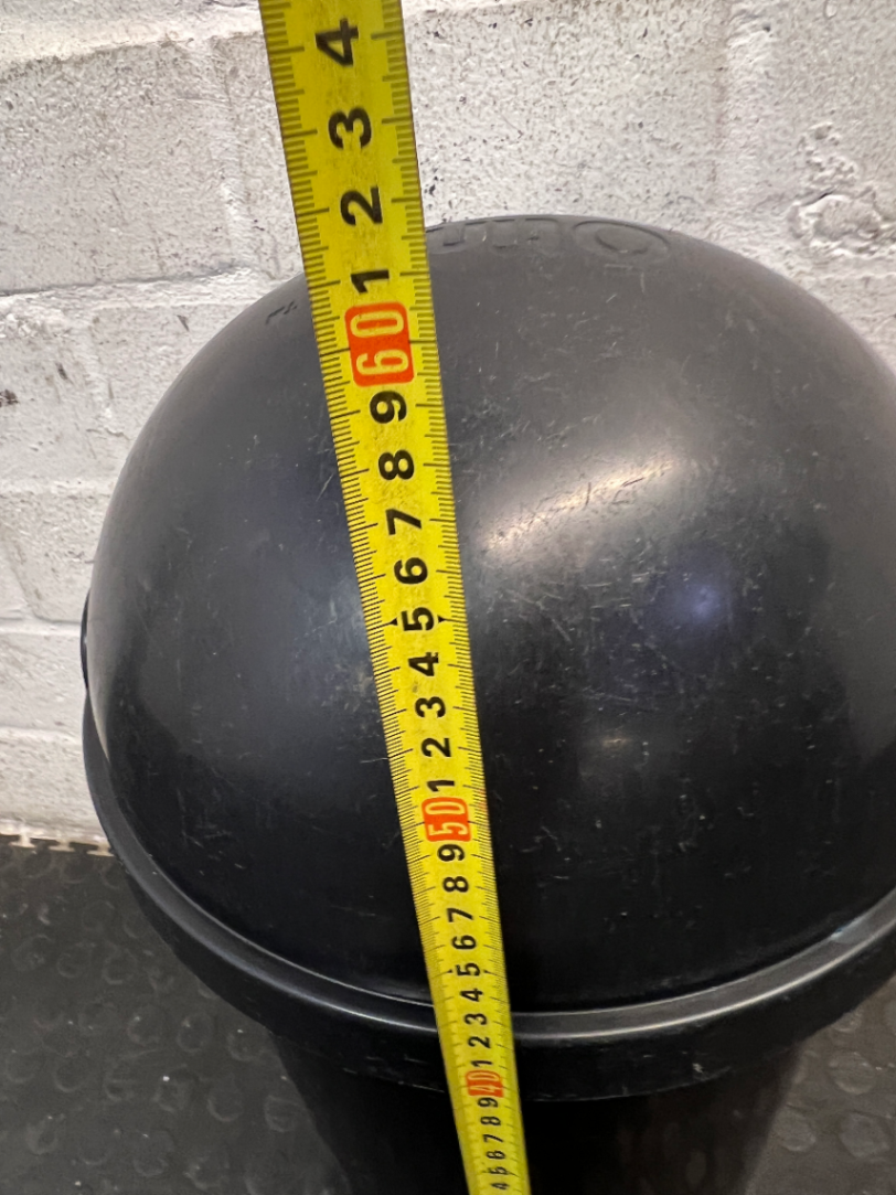 Black and Silver Flip-Lid Plastic Bin