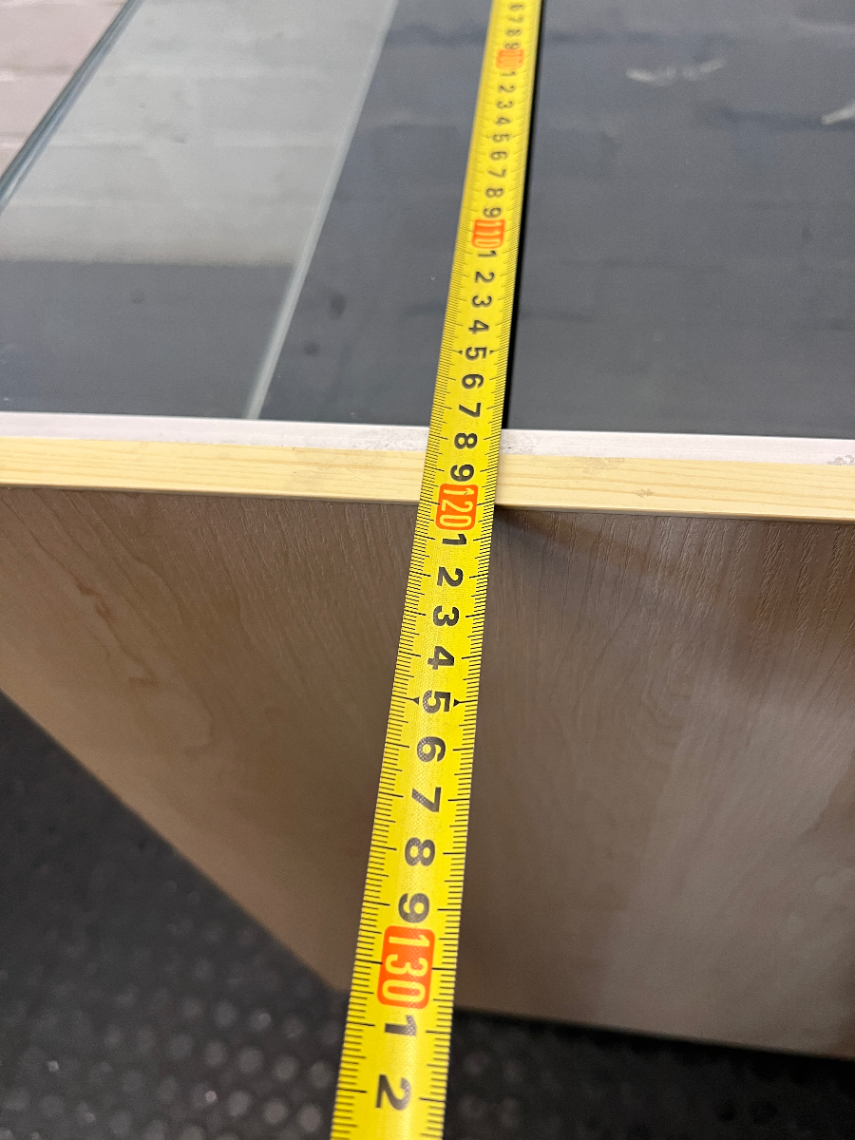 Light Wood-Look Glass Top Retail Display Counter