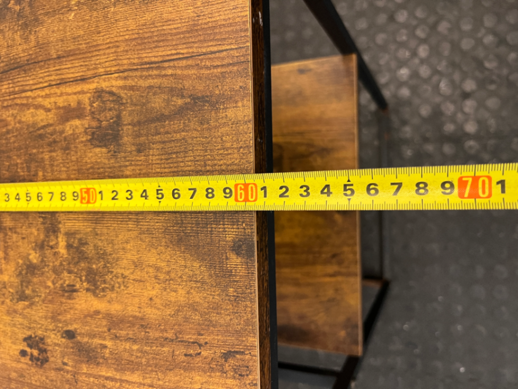 Industrial Style Metal and Wood-Look Side Table — Good Working Order - 2ndhandwarehouse.com