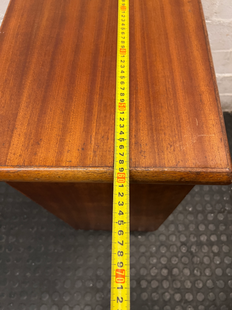 Compact Wood TV Unit with Storage Doors — Fair Condition with Surface Wear
