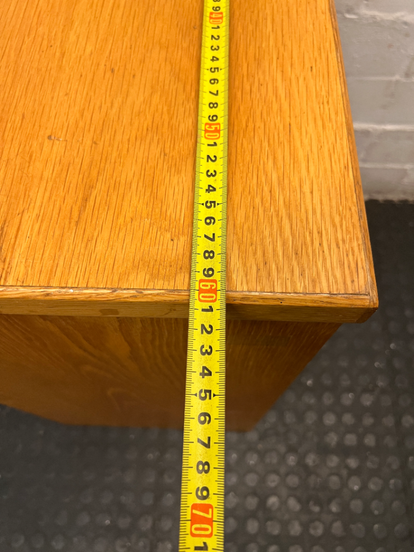 Medium Wooden Two-Tier Bookshelf — Fair Condition with General Wear