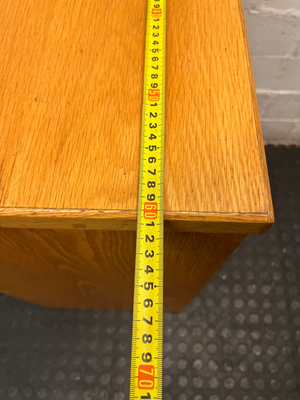 Medium Wooden Two-Tier Bookshelf — Fair Condition with General Wear