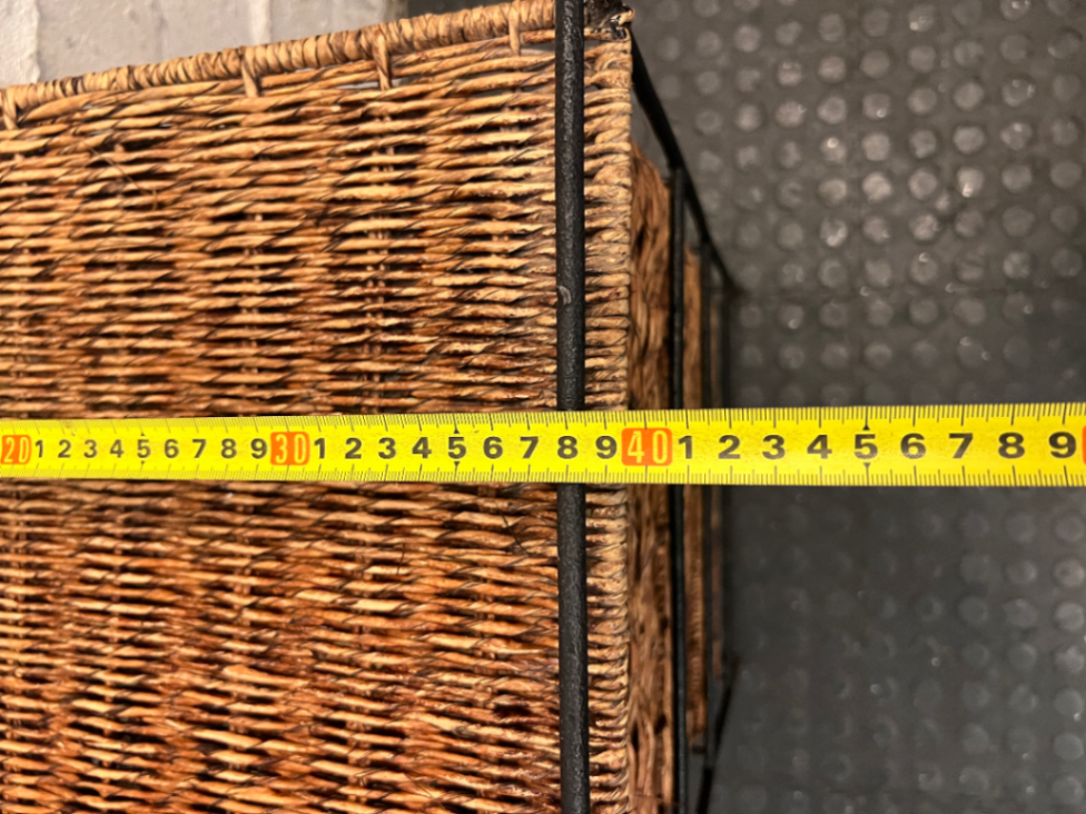 Woven Wicker and Metal Storage Chest