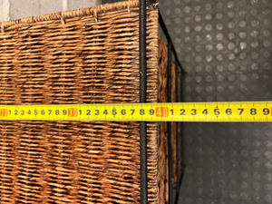 Woven Wicker and Metal Storage Chest