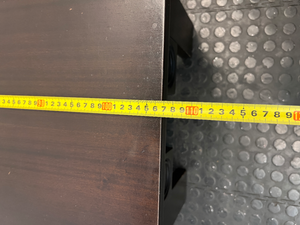 Dark Wood Rectangular Coffee Table — Fair Condition with Visible Wear