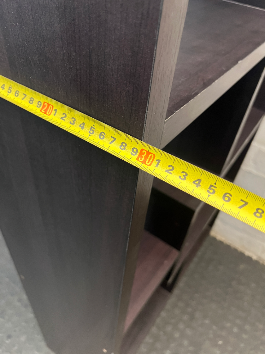 Dark Wood Geometric Open Bookshelf — Good Working Order