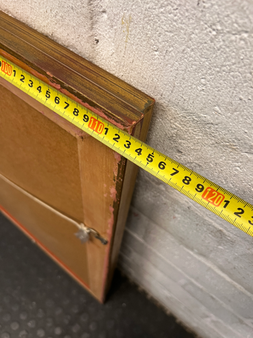 Ornate Gold-Toned Ribbed Wall Mirror — Good Condition