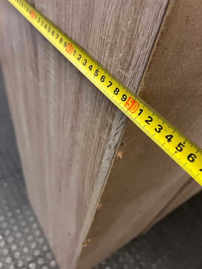 Light Brown 3-Door Wardrobe with 3 Drawers — No back board