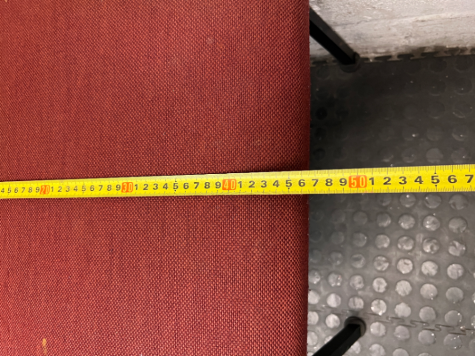 Red Fabric Mid Back Office Visitor Chair — Aged But Structurally Sound
