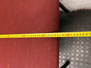 Red Fabric Mid Back Office Visitor Chair — Aged But Structurally Sound