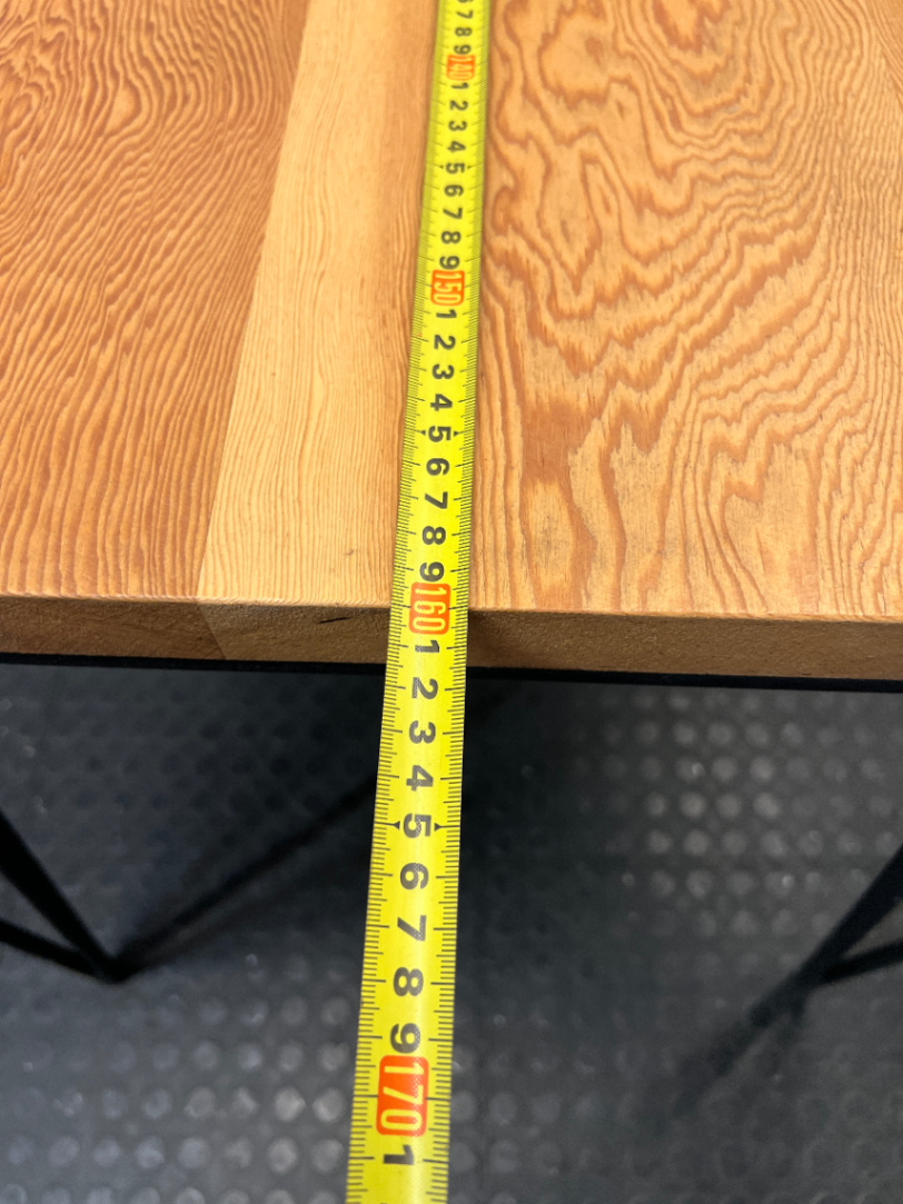 Rustic Wooden Office Desk with Black Hairpin Legs — Used; Fair Condition