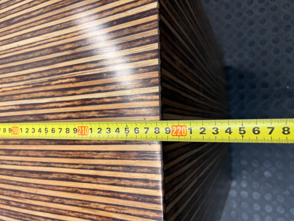 Contemporary Layered Wood Console Table — Used; Fair Condition