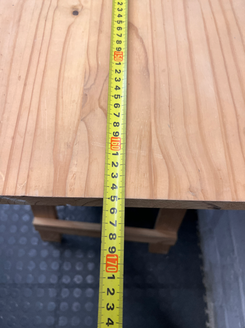 Practical Pine Wood Trestle Table — Used; Fair Condition