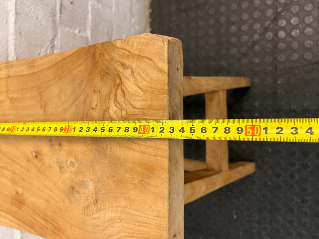 Rustic Solid Wood Backless Bar Stool — Fair Used Condition
