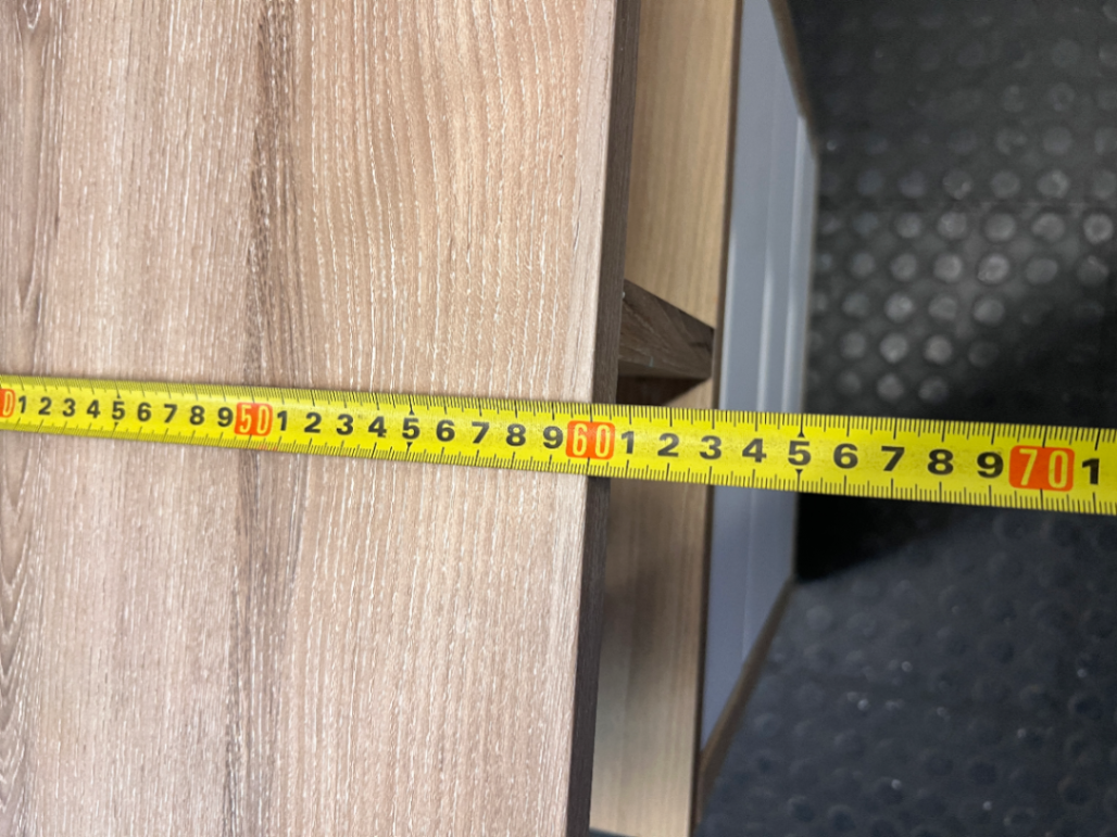 Modern Oak and White Office Desk with Drawers — Used; Fair Condition