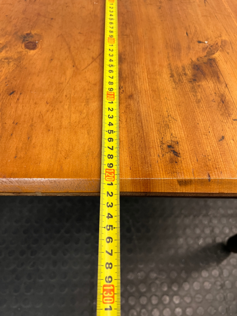 Vintage Wooden Dining Table with Turned Legs — Well Used with Significant Surface Wear