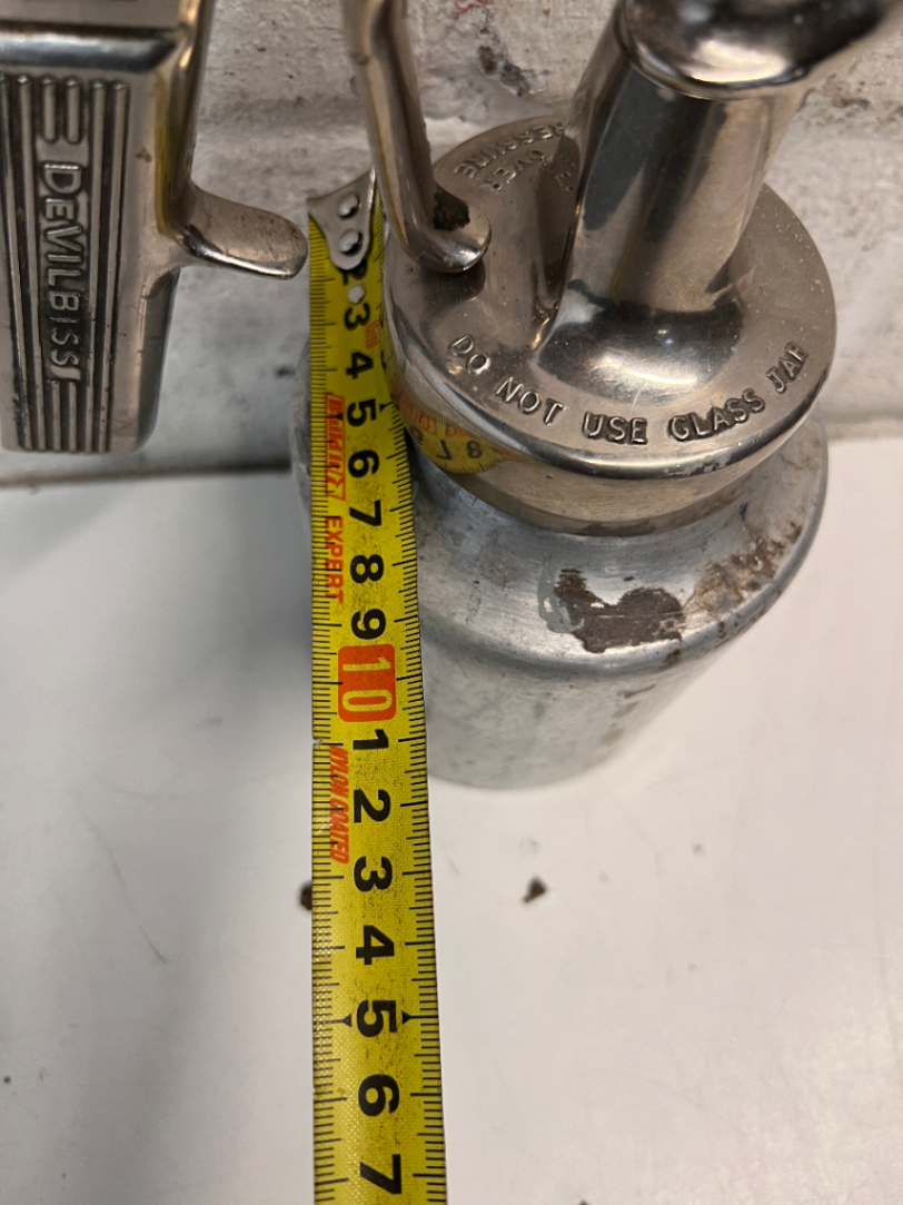 DeVilbiss Metal Pneumatic Spray Gun with Canister — Well Used Condition