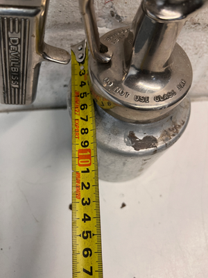 DeVilbiss Metal Pneumatic Spray Gun with Canister — Well Used Condition