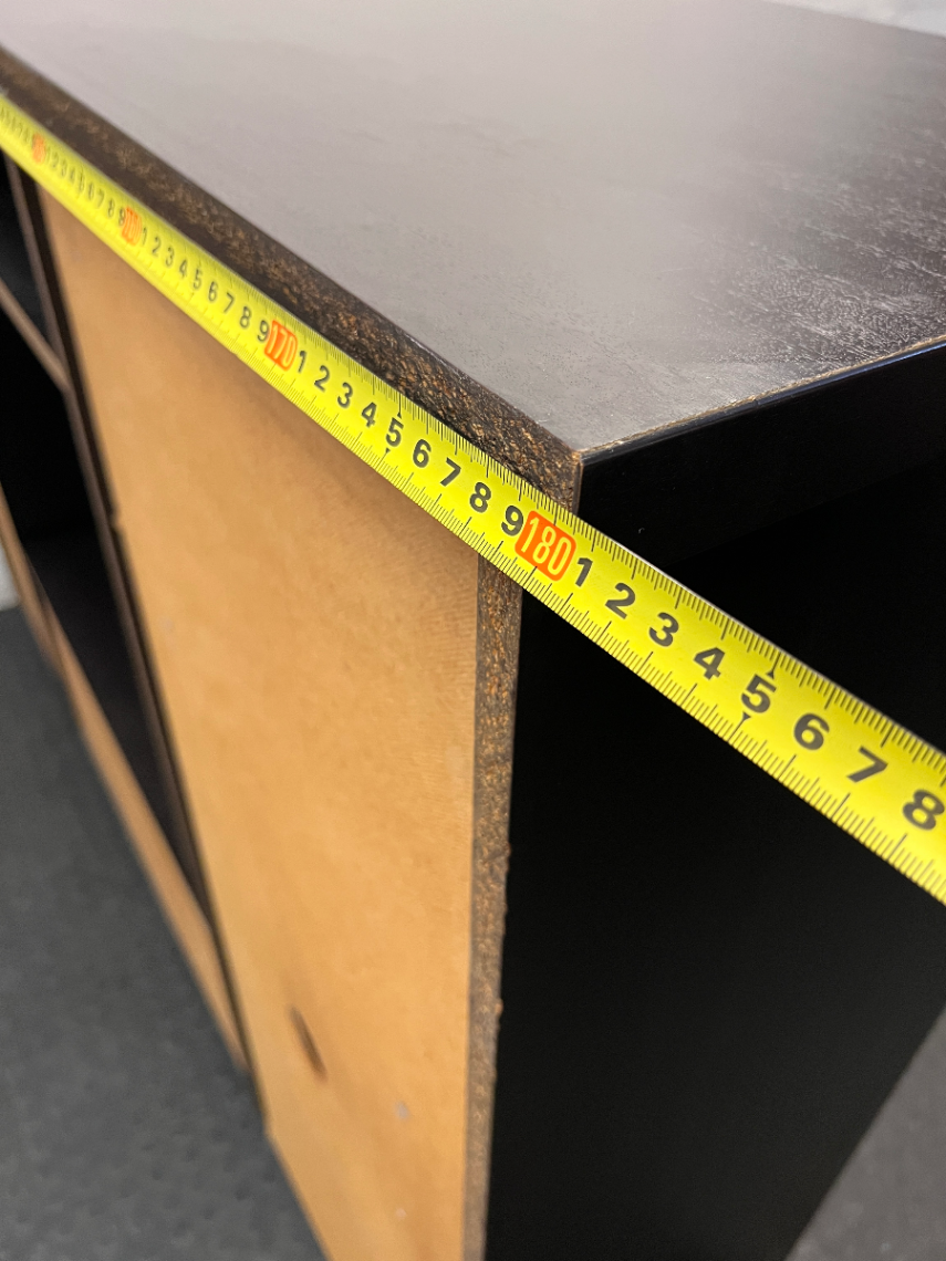 Dark Brown TV Unit with Frosted Glass Cabinets — Good Working Order