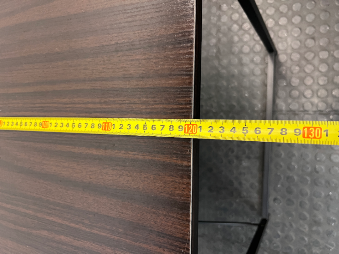 Dark Brown Melamine Office Desk with Black Metal Frame — Great Condition / Used for Six Months