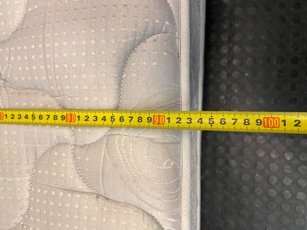 White Single Bed Base Set — Visible Staining on Mattress Top