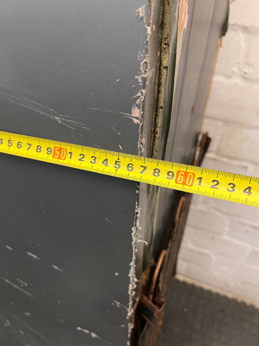 KIC Grey Upright Fridge-Freezer — Working Order With Visible Dents and Marks