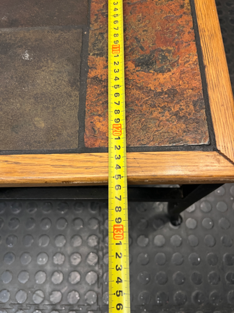 Slate Inlay and Wrought Iron Coffee Table — Fair Used Condition